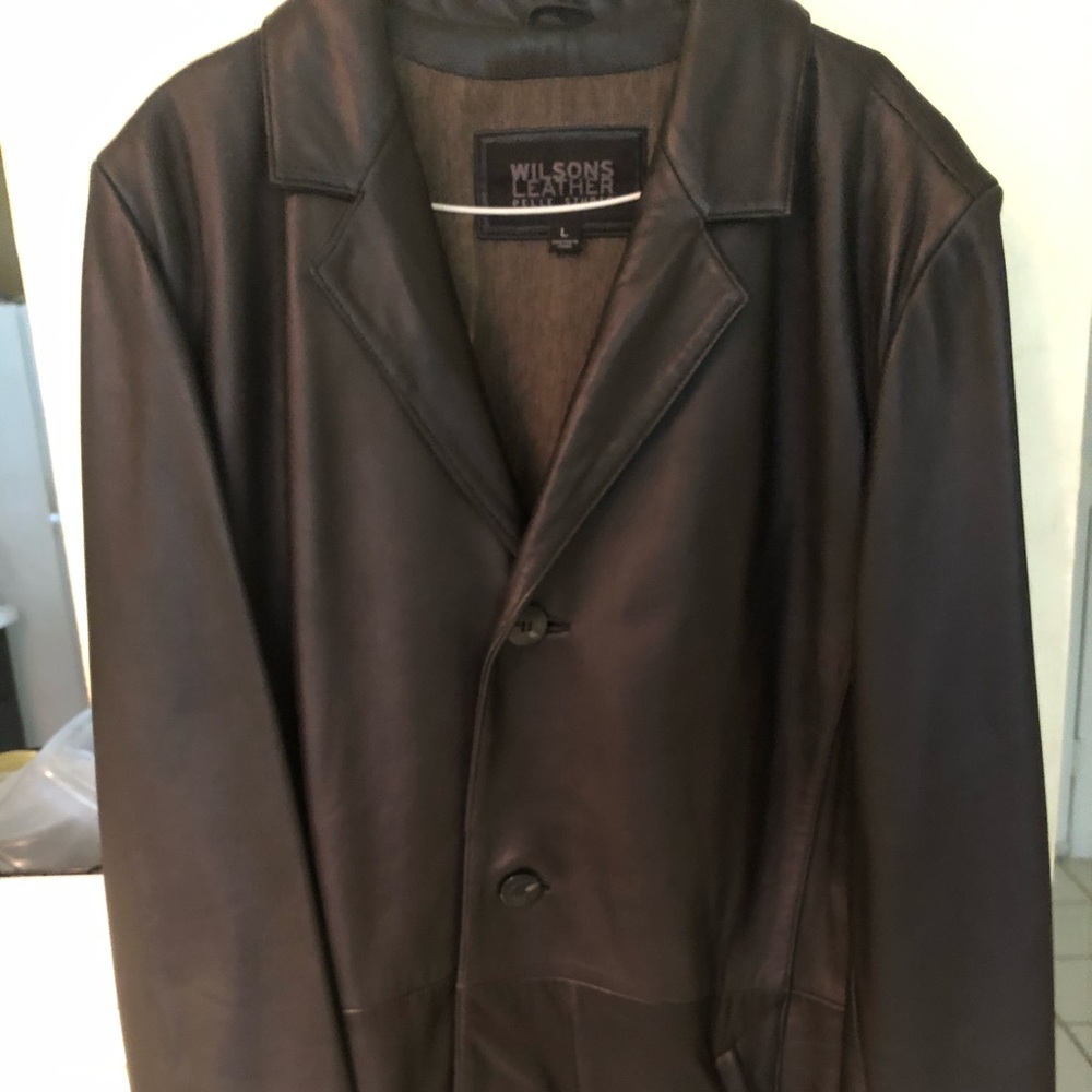Men’s Wilson’s Leather Long Jacket size Large NWT